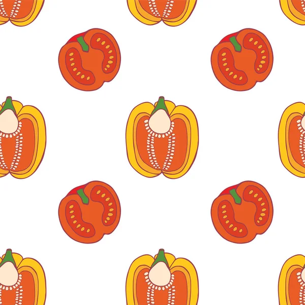 Biber ve domates dikişsiz desen