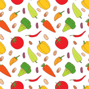 Sebze seti dikişsiz desen