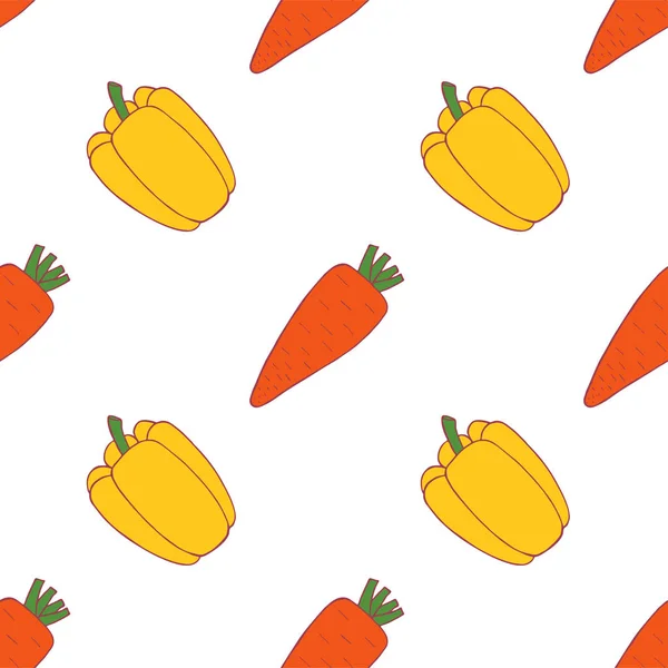 Морковь и перец бесшовный узор — стоковый вектор