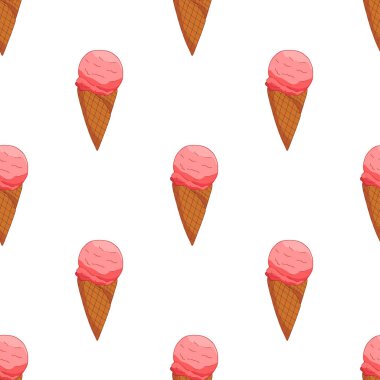Pembe çilek dondurma dikişsiz desen.