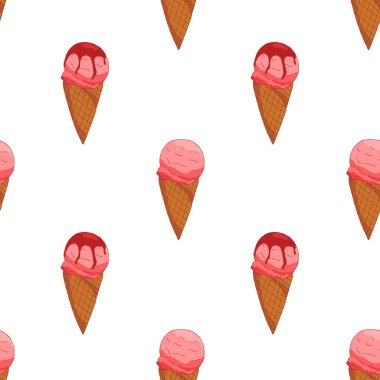 Pembe çilek dondurma dikişsiz desen.