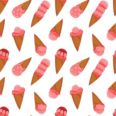 Pembe çilek dondurma dikişsiz desen.