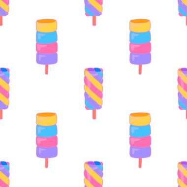 Meyveli dondurma dikişsiz desen