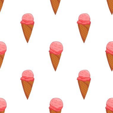 Pembe çilek dondurma dikişsiz desen.