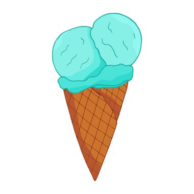 El mavi dondurma çizilmiş.