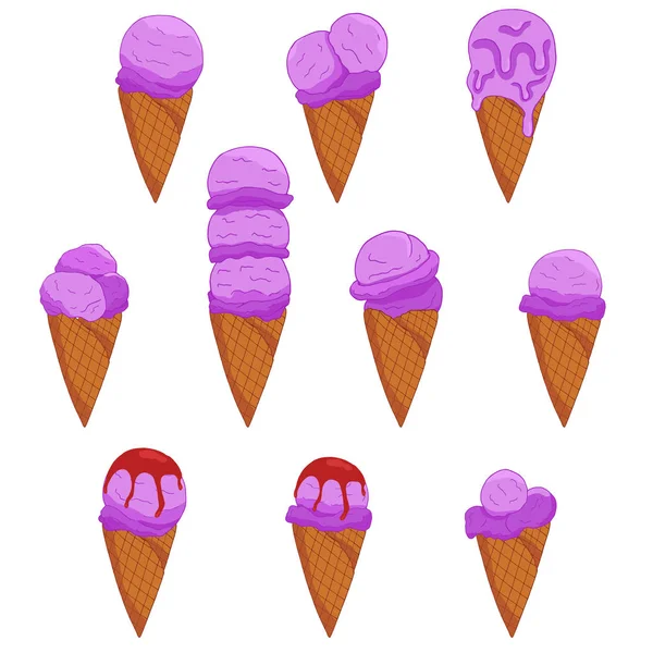 Helado de lavanda dibujado a mano . — Vector de stock