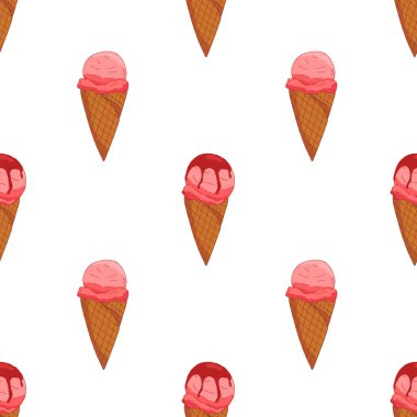 Pembe çilek dondurma dikişsiz desen.