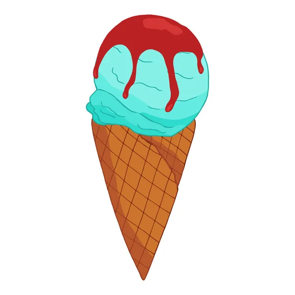 Hand getekende Blue Ice Cream. — Stockvector