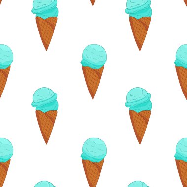 Mavi dondurma seamless modeli.