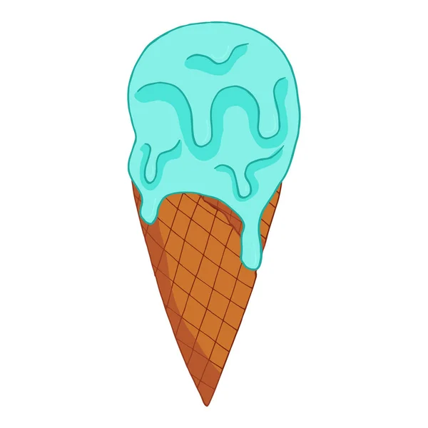Ručně čerlepo modrá zmrzlina. — Stockový vektor
