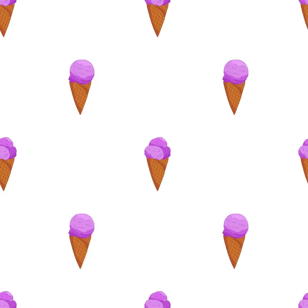 Lavande Crème glacée motif sans couture — Image vectorielle