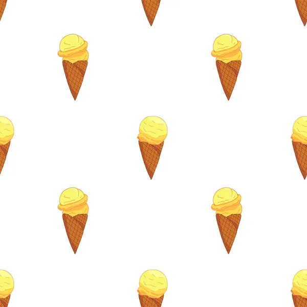 Lemon Ice cream seamless pattern — Stock Vector