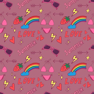 Yaz pop sanat Dikişsiz desen