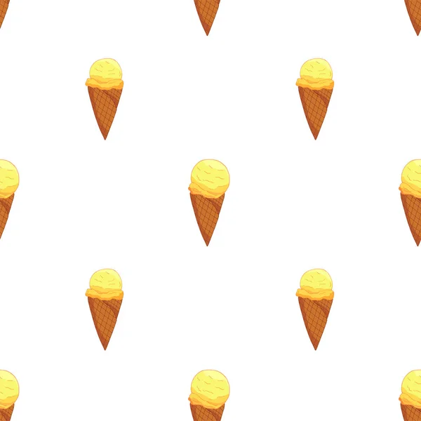 Lemon Ice cream seamless pattern — Stock Vector