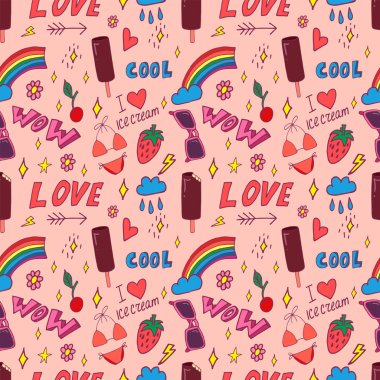 Yaz pop sanat Dikişsiz desen