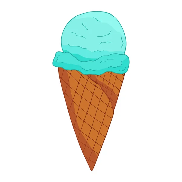 Hand getekende Blue Ice Cream. — Stockvector