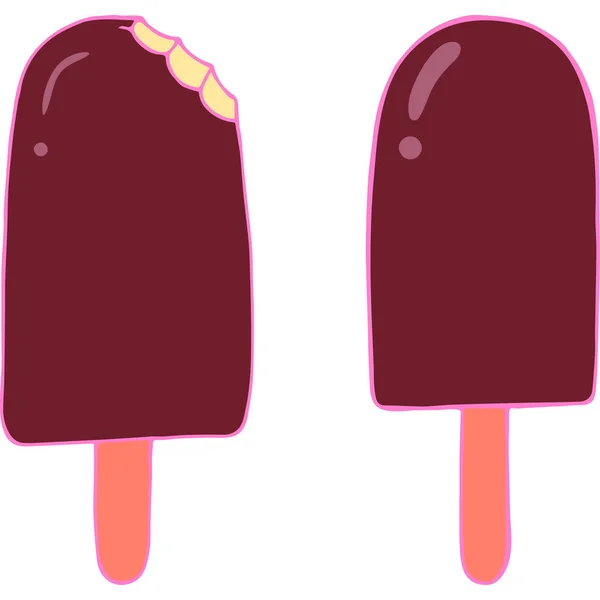 巧克力釉冰淇淋 — 图库矢量图片