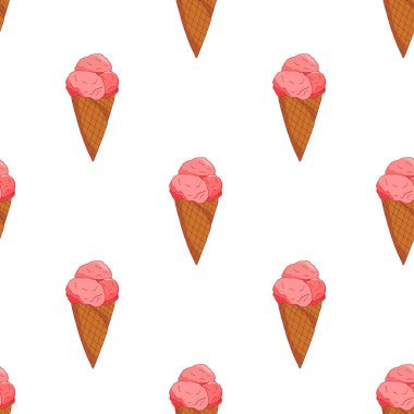 Pembe çilek dondurma dikişsiz desen.