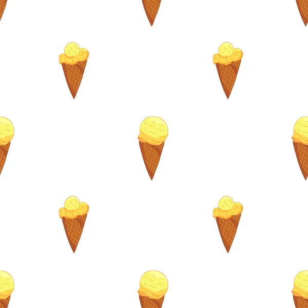 Lemon Ice cream seamless pattern — Stock Vector