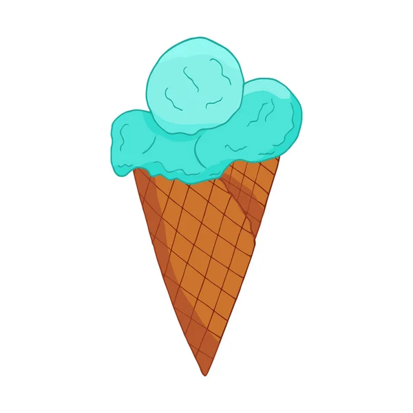 Glace bleue dessinée à la main . — Image vectorielle