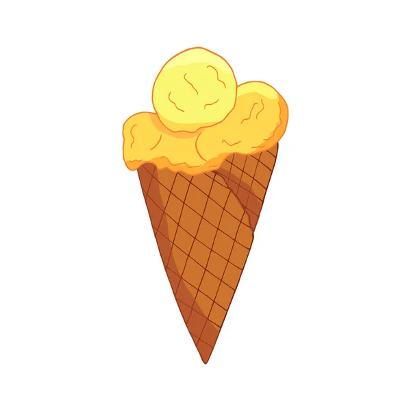 Hand drawn lemon ice cream. — Stock Vector