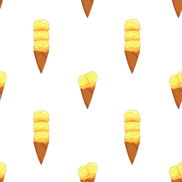 Lemon Ice cream seamless pattern — Stock Vector