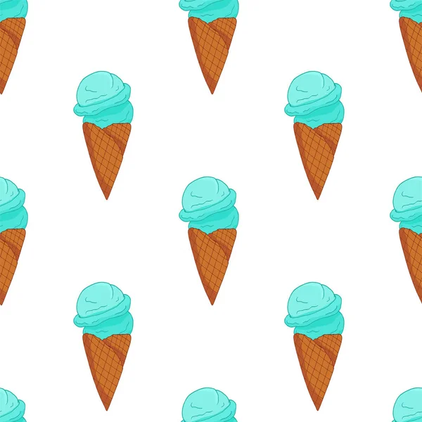 Patrón sin costura de helado azul . — Vector de stock