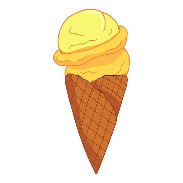 Glace au citron dessinée à la main . — Image vectorielle