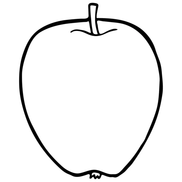 윤곽 과일 사과. — 스톡 벡터
