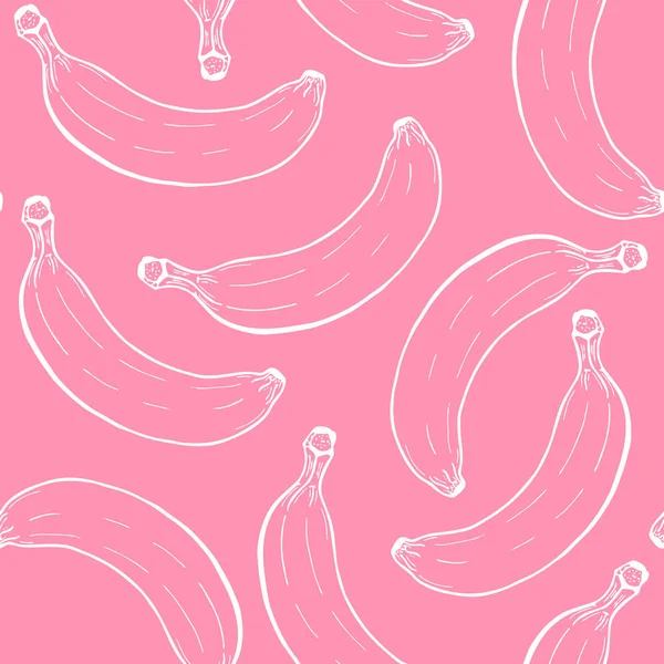Banana line seamless pattern — Stock Vector