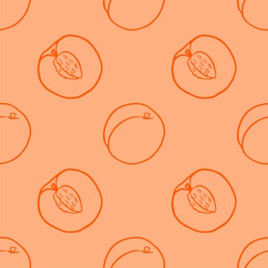 Anahat Şeftali meyve Dikişsiz desen.