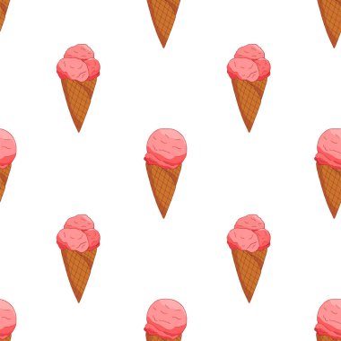 Pembe çilek dondurma dikişsiz desen.