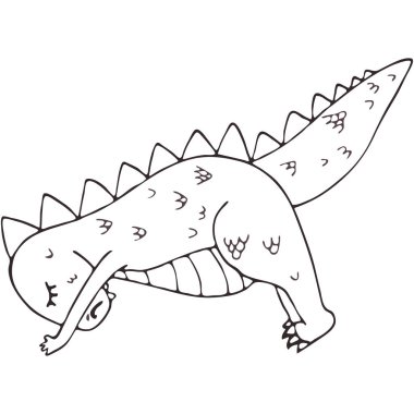 Yoga asana karikatür dinozor