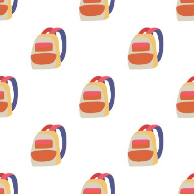 Kumaş tasarımı için düz dikişsiz desen turuncu sırt çantası