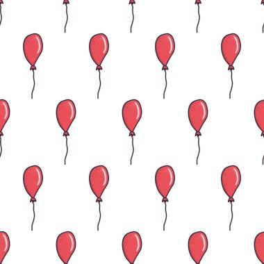 Klasik kırmızı balon dikişsiz desen
