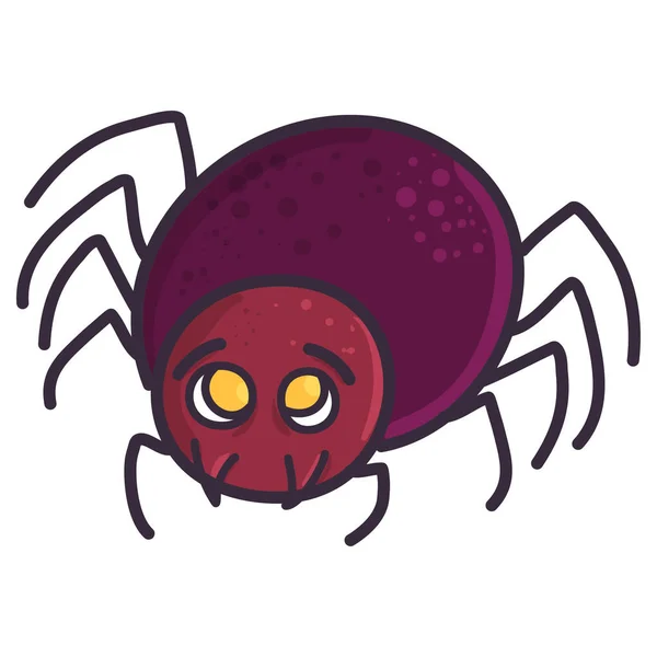 Ilustrasi laba-laba seram yang lucu . - Stok Vektor
