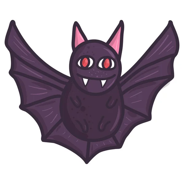 Zeichentrickfigur Fledermaus. glückliches Halloween-Monster-Icon-Konzept. — Stockvektor