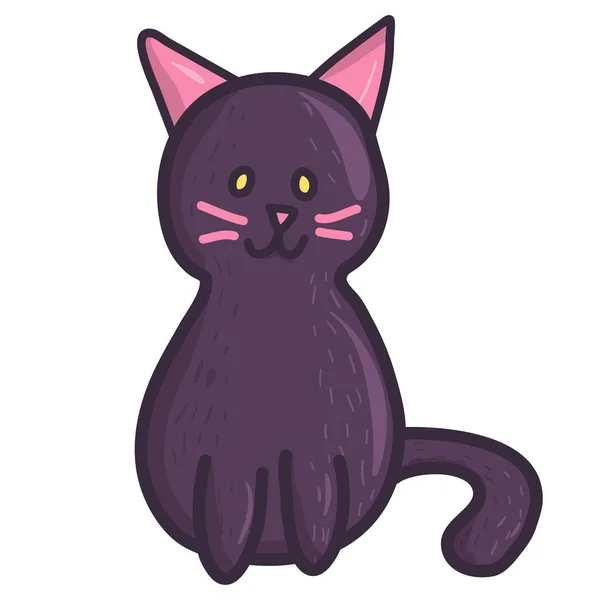 Creepy cat illustration. Vector flat spooky monster character. — Stock Vector
