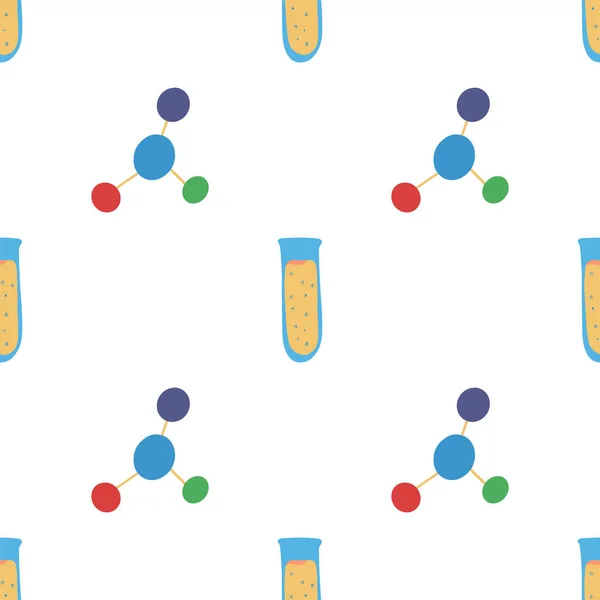 Naadloos patroon molecuul en kolf — Stockvector