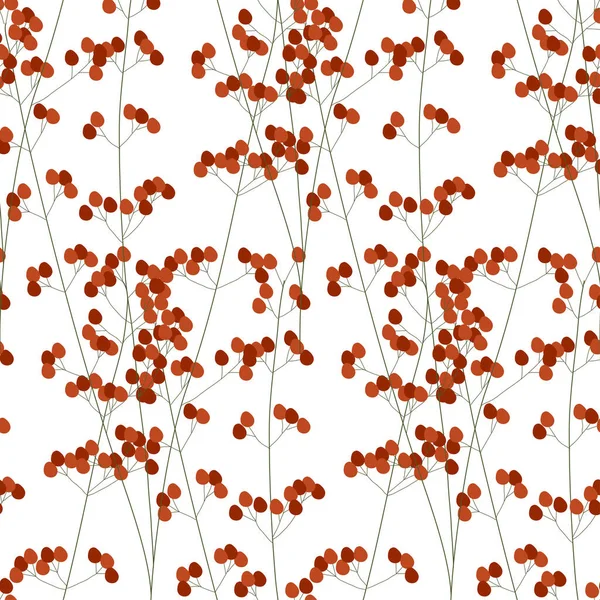 Doodle червоні гілки ягід безшовний візерунок для дизайну упаковки . — стоковий вектор
