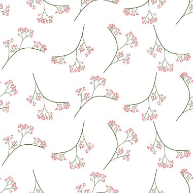 Kumaş tasarımı için bitkisel çiçekli klasik illüstrasyon.