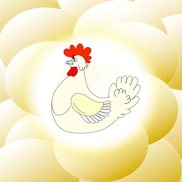 鸡蛋动画风格中的图像 — 图库矢量图片