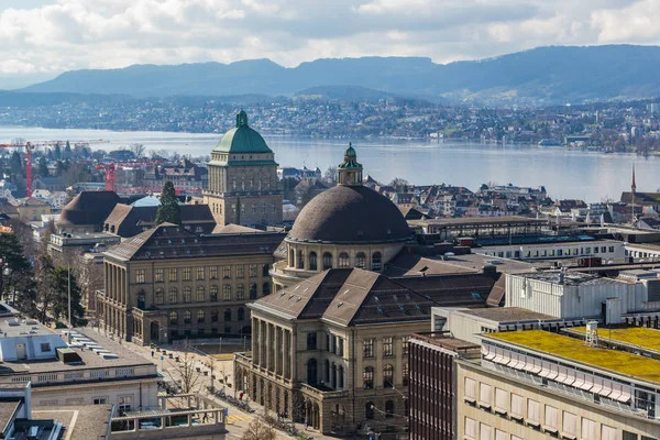 zürih şehir, göl, evler üniversite bölgesi