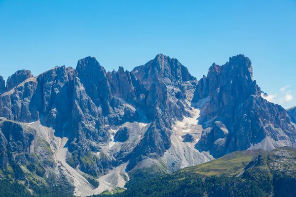 Summits Pala Group Mountains Pale San Martino Blue Sky — Stock Photo, Image