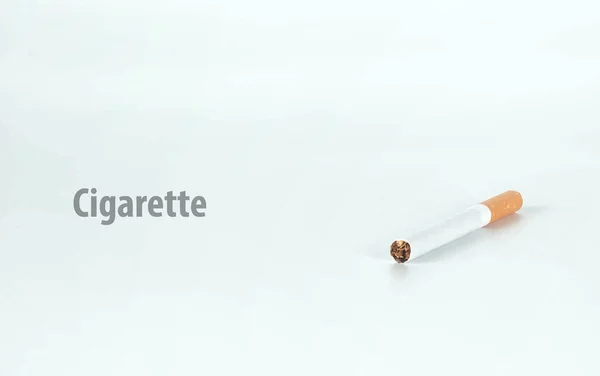 One Cigarette Isolated White Background — Stock Photo, Image