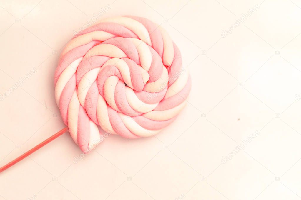  colorful candies marshmallow sweet joyful summer concept idea background, top view, copy space