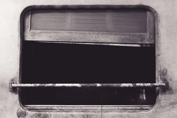 Rusty rail car window old abandoned background