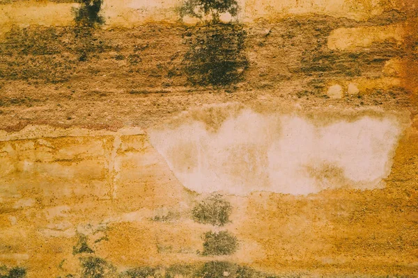 Sarı eski kirli beton duvar doku veya arka plan — Stok fotoğraf