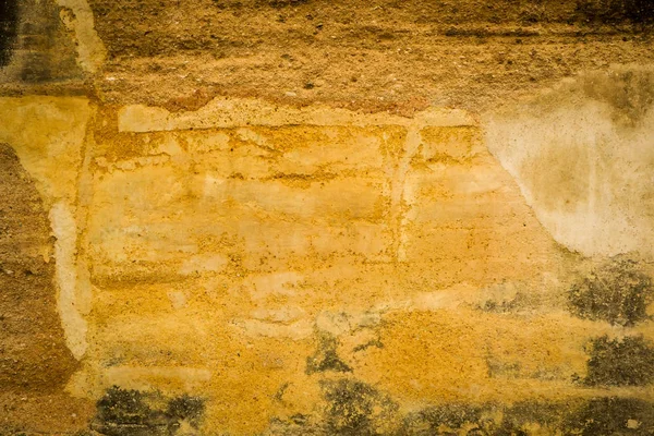 Žlutá staré špinavé betonové zdi textury nebo pozadí — Stock fotografie