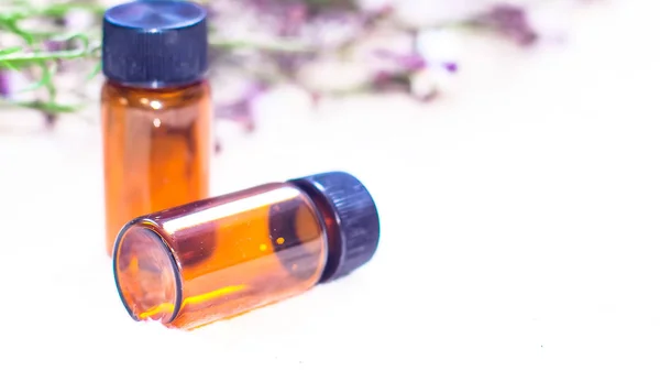 Bottle of essential oil. Herbal medicine or aromatherapy dropper bottle
